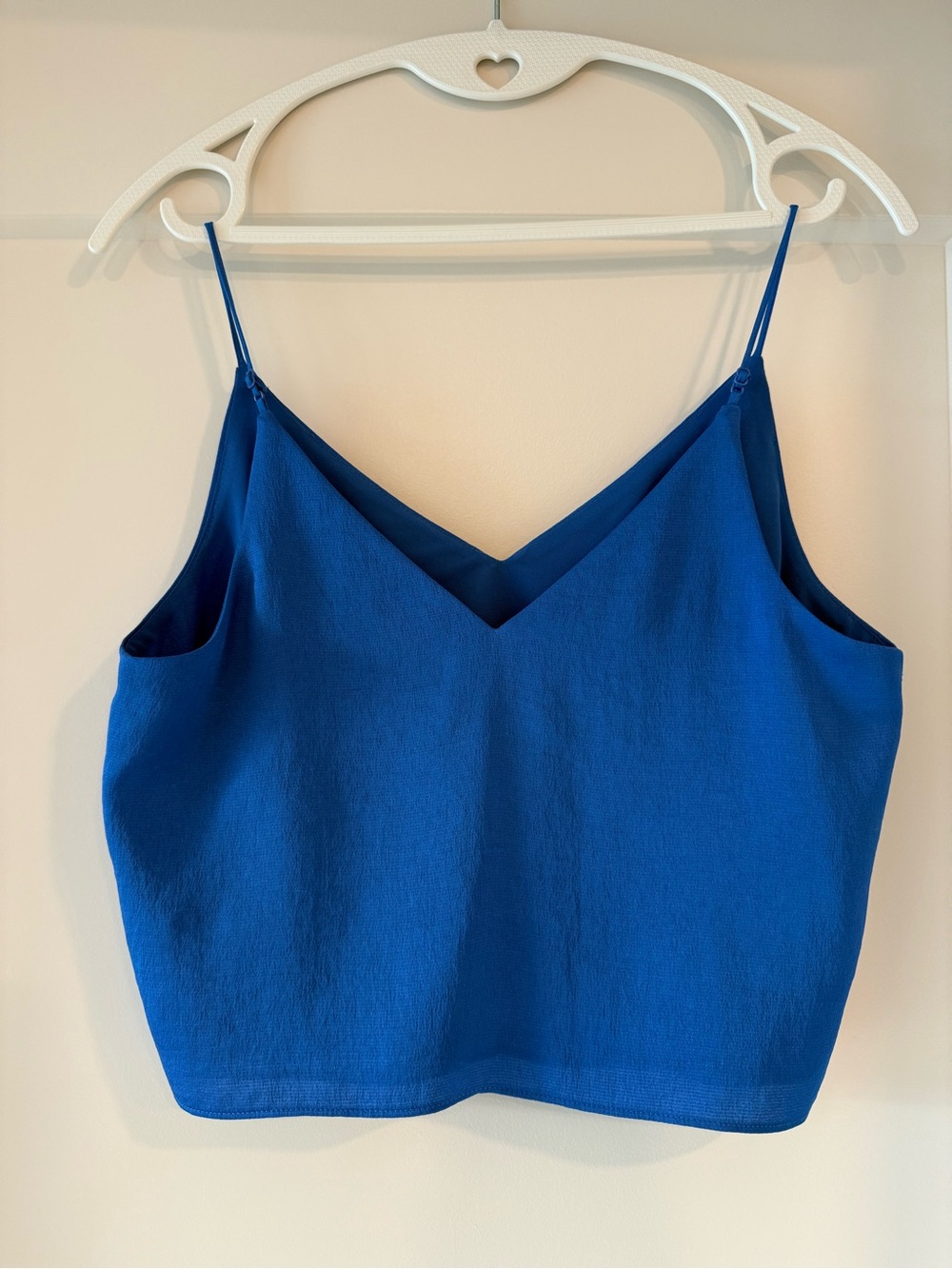 Express Royal Blue V-Neck Spaghetti Strap Crop Top